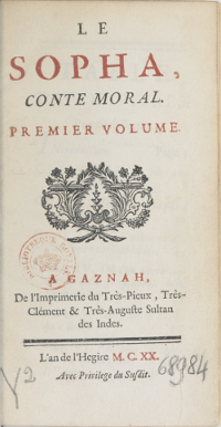 page de titre, Le Sopha, 1742