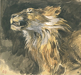 Delacroix, "Tête de lion rugissant"
