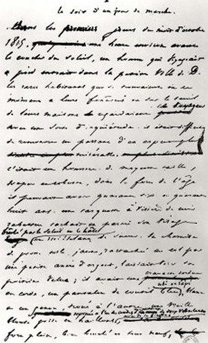page
                manuscrite des "Misérables"