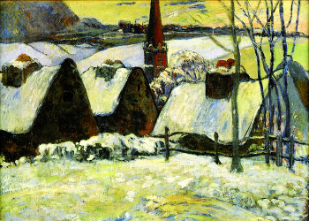 Gauguin, "Village breton sous la neige"